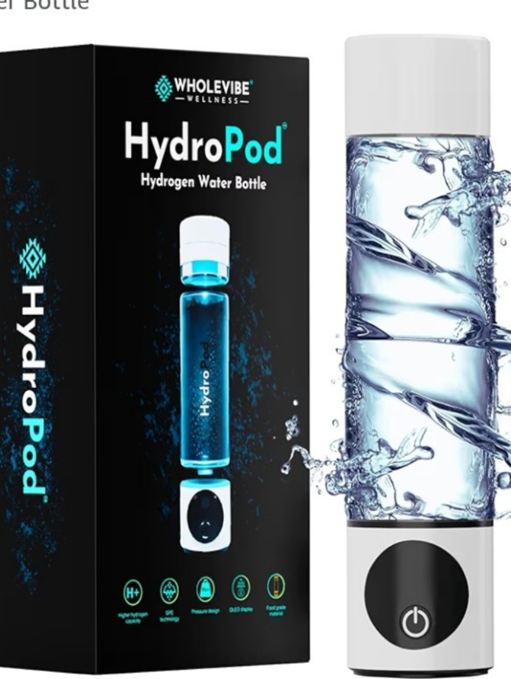 HydroPod Premium Hydrogen Water Bottle Generator - Advanced HydroHealth Hydrogen